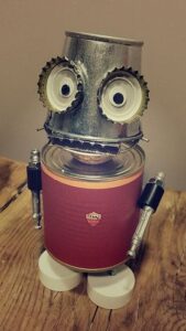 A cute tin-can robot